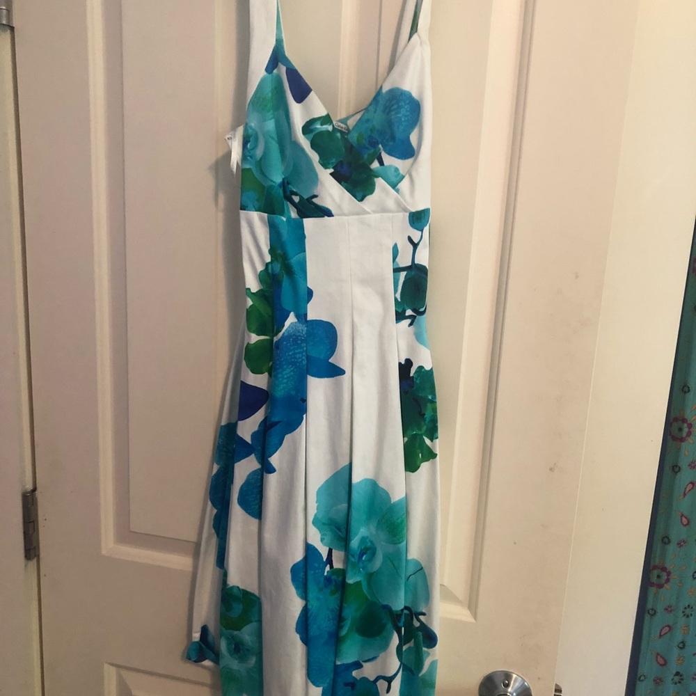 Blue and white floral dress size L Calvin Klein